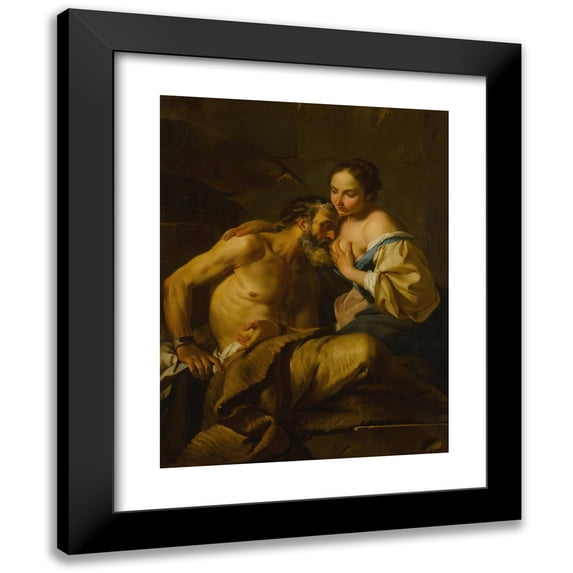 Jean Baptiste Marie Pierre 12x14 Black Modern Framed Museum Art Print Titled - Roman Charity