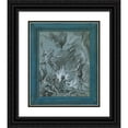 thumbnail image 1 of Jean-Baptiste Oudry 12x14 Black Ornate Wood Framed Double Matted Museum Art Print Titled: Belphagore (1734), 1 of 5