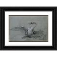 thumbnail image 1 of Jean-Baptiste Oudry 18x13 Black Ornate Wood Framed Double Matted Museum Art Print Titled - Angry Swan (18th Century), 1 of 5