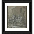 thumbnail image 1 of Jean-Baptiste Oudry 20x23 Black Ornate Framed Double Matted Museum Art Print Titled: The Arrival of the Operator in the Hotel (1727), 1 of 5