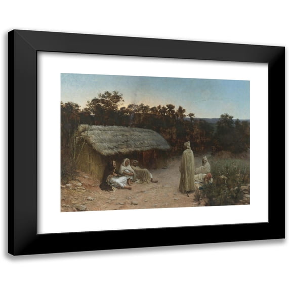 Jean Baptiste Paul Lazerges 18x14 Black Modern Framed Museum Art Print Titled - Weary Travelers (1884)