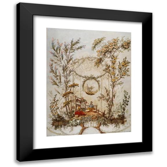 Jean-Baptiste Pillement 12x14 Black Modern Framed Museum Art Print Titled - Chinoiserie (1765-1767)