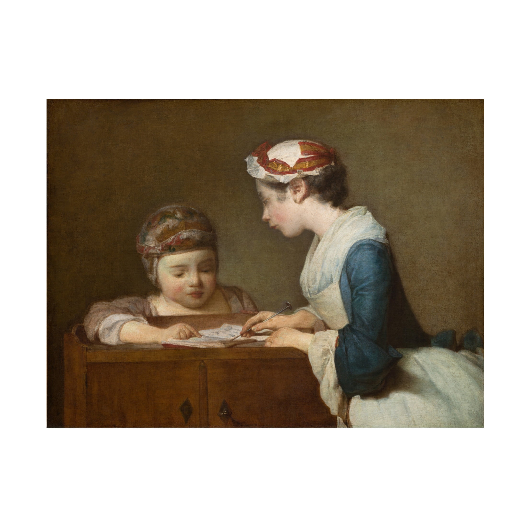 Jean-Baptiste Simeon Chardin 'The Little Schoolmistress, after 1740' Canvas Art - 24 x 18 Inches