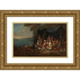 thumbnail image 1 of Jean Baptiste Vanmour 14x11 Gold Ornate Wood Frame and Double Matted Museum Art Print Titled - Country Feast with Turkish Brokers Under a Tent (C. 1720 - C. 1737), 1 of 4