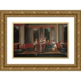 thumbnail image 1 of Jean Baptiste Vanmour 18x13 Gold Ornate Wood Frame and Double Matted Museum Art Print Titled - Women Drinking Coffee, 1 of 4