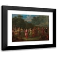 thumbnail image 1 of Jean Baptiste Vanmour 24x19 Black Modern Framed Museum Art Print Titled - Greek Men and Women Dancing the Khorra (C. 1720 - C. 1737), 1 of 5