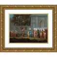thumbnail image 1 of Jean Baptiste Vanmour 24x19 Gold Ornate Framed and Double Matted Museum Art Print Titled - The First Day of School (C. 1720 - C. 1737), 1 of 4