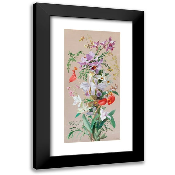 Jean Benner 8x14 Black Modern Framed Museum Art Print Titled - Still Life with Flowers