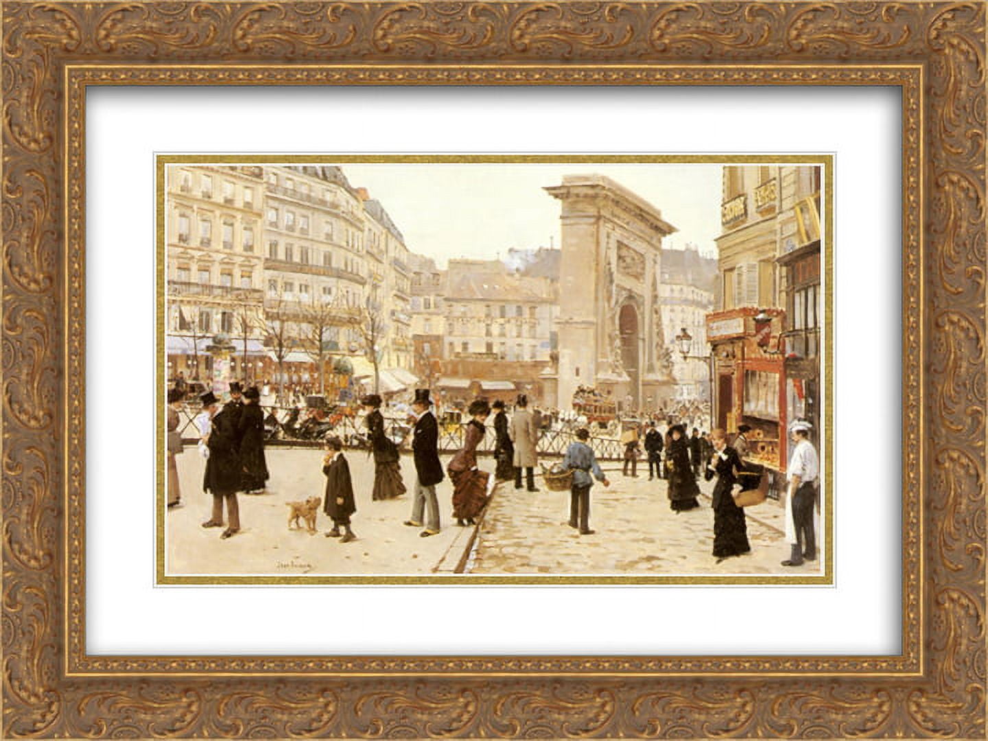 Jean Beraud 2x Matted 24x20 Gold Ornate Framed Art Print 'Le