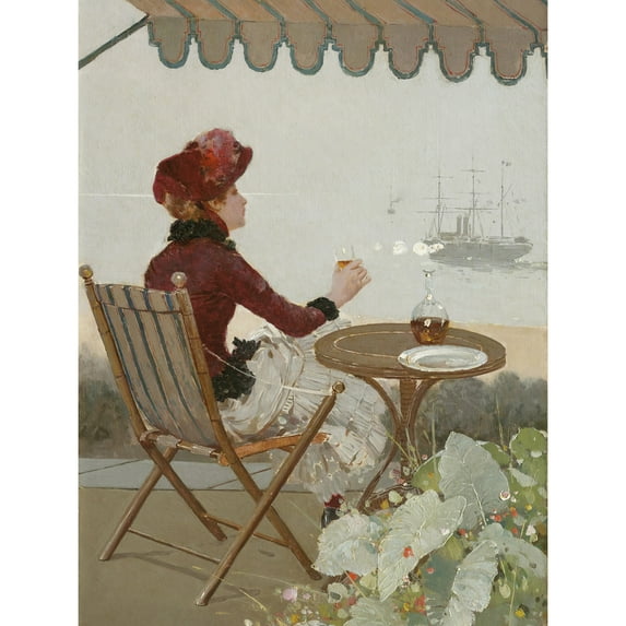 Jean Beraud Seaside Cafe 1884 Painting Extra Large XL Wall Art Poster Print