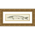 thumbnail image 1 of Jean Bernard 24x9 Gold Ornate Framed and Double Matted Museum Art Print Titled - Snoek, with Two Notches on the Back (1775 - 1833), 1 of 4