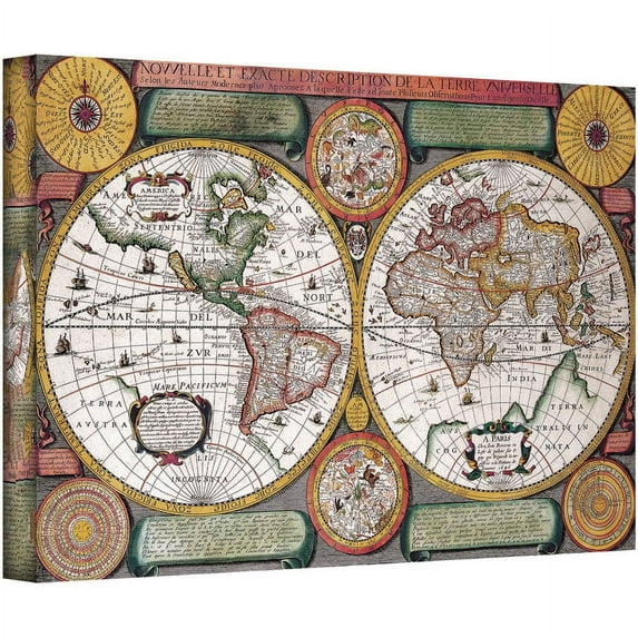 Jean Boisseauc "Map Of The World" Gallery-Wrapped Canvas