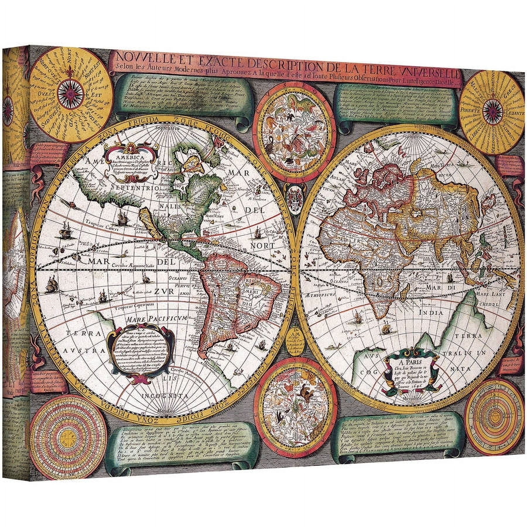 Jean Boisseauc "Map Of The World" Gallery-Wrapped Canvas