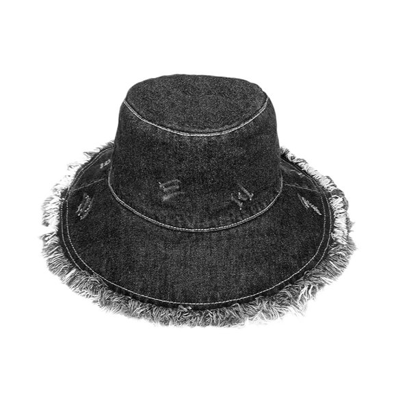 Jean Bucket Hats for Women, Denim Every Day Hat,Frayed Bucket Hat,Trendy Outdoor Summer Hat