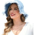 thumbnail image 1 of Jean Bucket Hats for Women,Girls Denim Every Day Hat,Frayed Bucket Hat,Trendy Outdoor Summer Hat(Blue/Black), 1 of 7