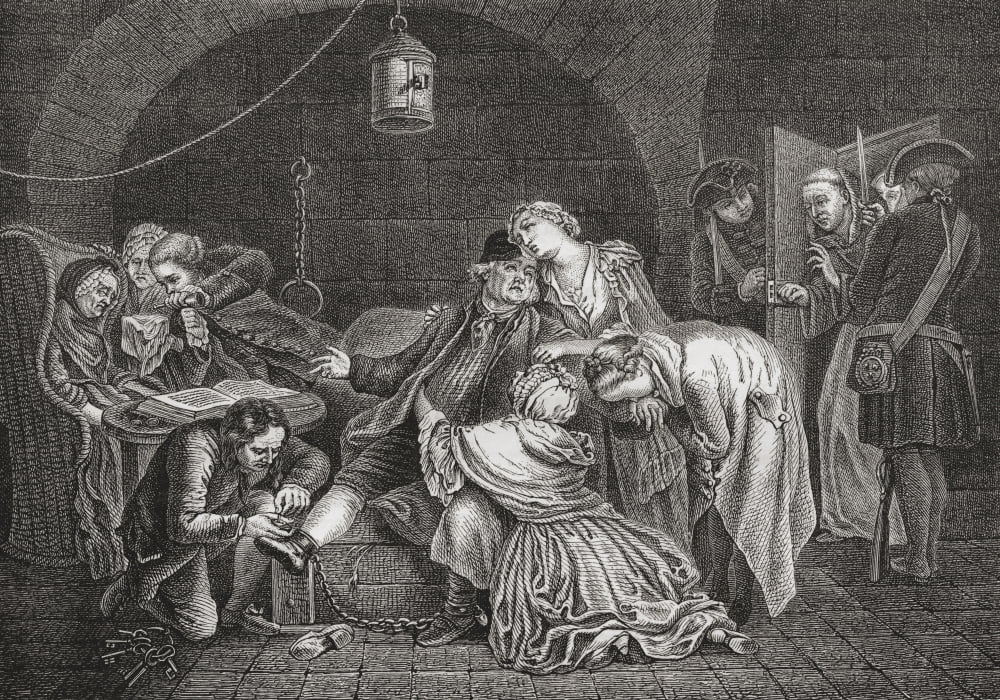 Jean Calas Bids Farewell To His Family Before His Execution After The Painting By Daniel Nicholas Chodowiecki Jean Calas 1698 Canvas Art - Ken Welsh Design Pics (34 x 22)