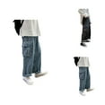 thumbnail image 1 of Jean Cargo Pants for Men 2025 Loose Fit Wide Leg Casual Cargo Denim Pants with Pockets Streetwear Mens Trousers, 1 of 8