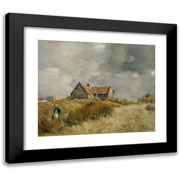 Jean Charles Cazin 14x12 Black Modern Framed Museum Art Print Titled - Cottage in the Dunes