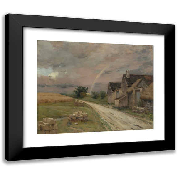 Jean Charles Cazin 14x12 Black Modern Framed Museum Art Print Titled - The Rainbow, Acheres La Foret (1883)