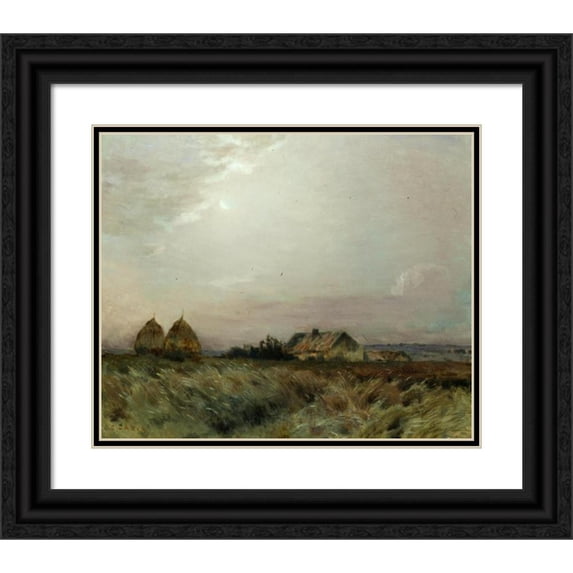 Jean Charles Cazin 17x15 Black Ornate Wood Framed Double Matted Museum Art Print Titled - Landscape (After 1875)