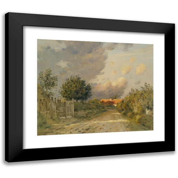 Jean Charles Cazin 23x20 Black Modern Framed Museum Art Print Titled - Early Evening in the French Countryside