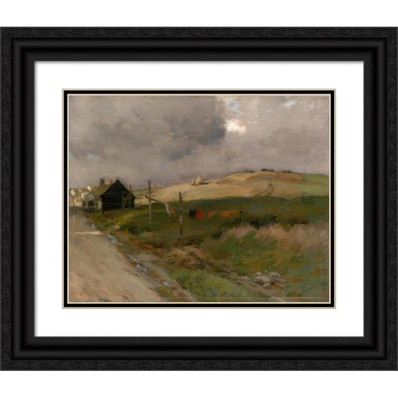 Jean Charles Cazin 24x20 Black Ornate Framed Double Matted Museum Art Print Titled: Landscape (C. 1895)