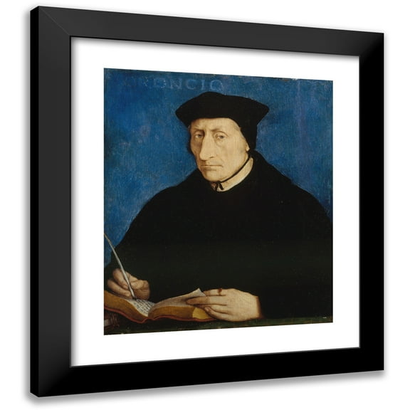 Jean Clouet 12x14 Black Modern Framed Museum Art Print Titled - Guillaume Bude (1467-1540) (ca. 1536)