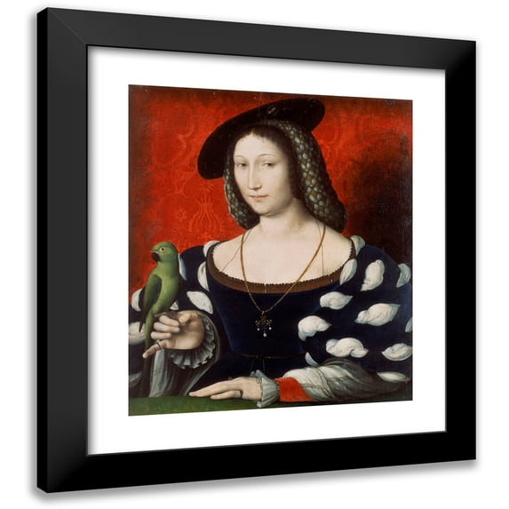 Jean Clouet 15x17 Black Modern Framed Museum Art Print Titled - Portrait of Marguerite of Navarre