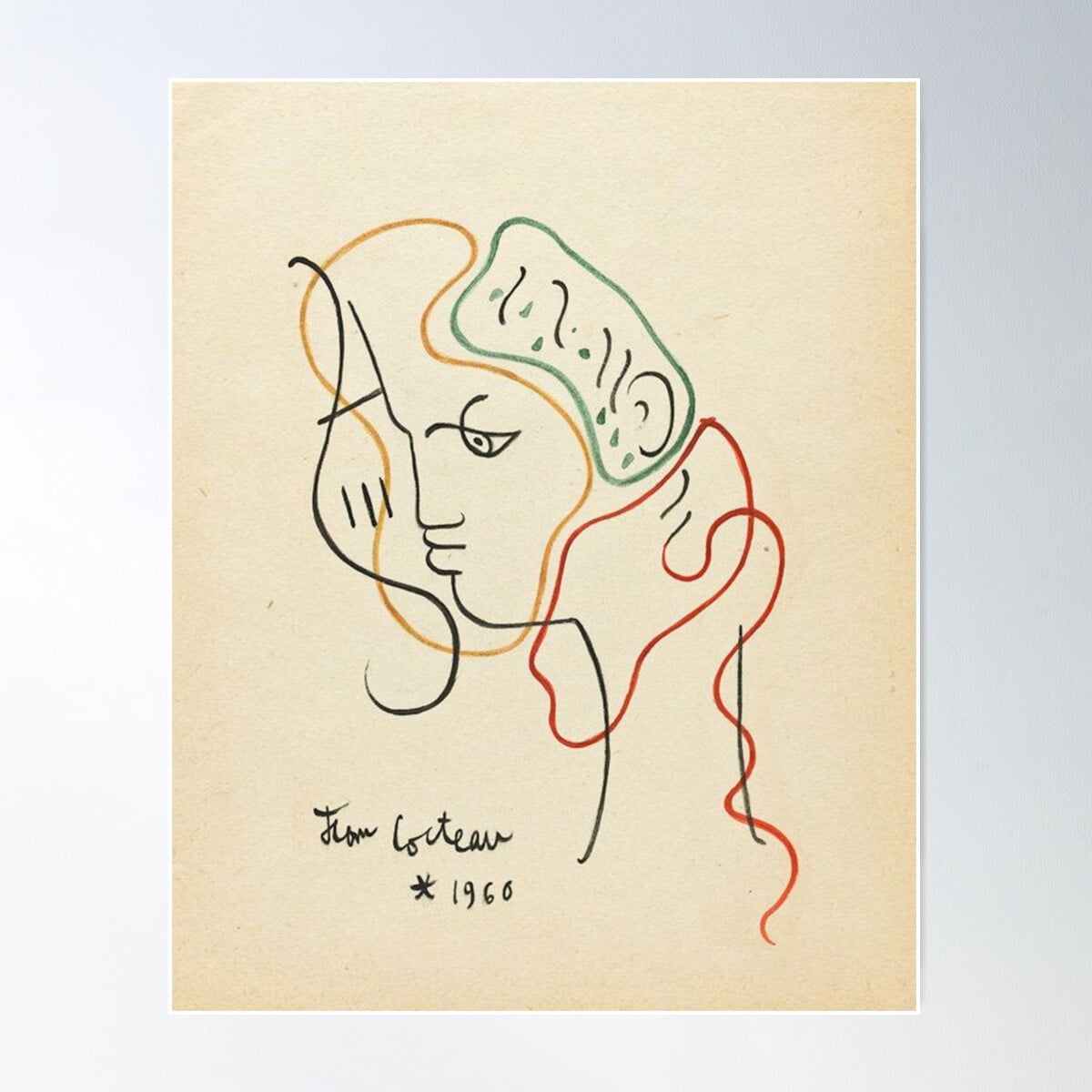 Jean Cocteau Artwork Jean Cocteau Paintings 1960 Poster Wall Art, Modern  Wall Decor For Living Room Bedroom, 8x12 UNFRAMED - Walmart.com, image size:1200x1200