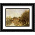 thumbnail image 1 of Jean Corot 2x Matted 24x20 Black Ornate Framed Art Print 'Arleux'du'Nord, the Drocourt Mill, on the Sensee', 1 of 2