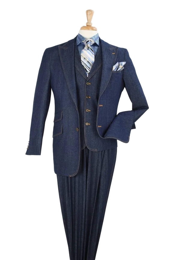 Jean Demin Suit with Vest for Men DEN-1