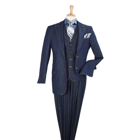 Jean Demin Suit with Vest for Men DEN-1