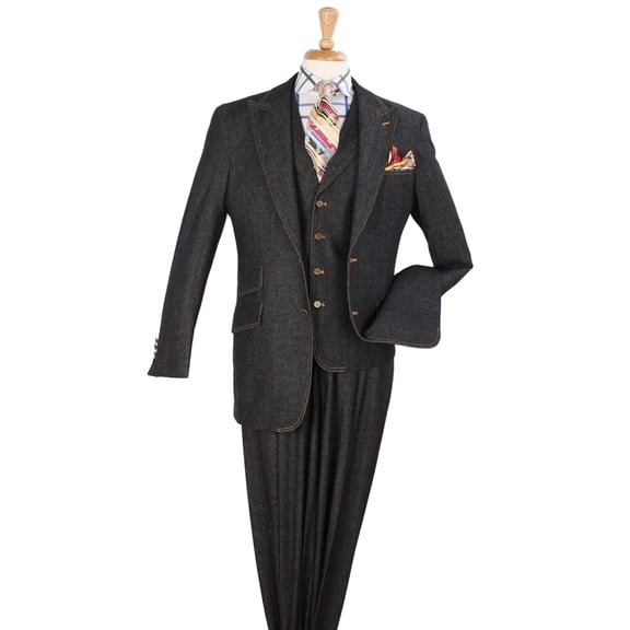 Jean Demin Suit with Vest for Men DEN-1