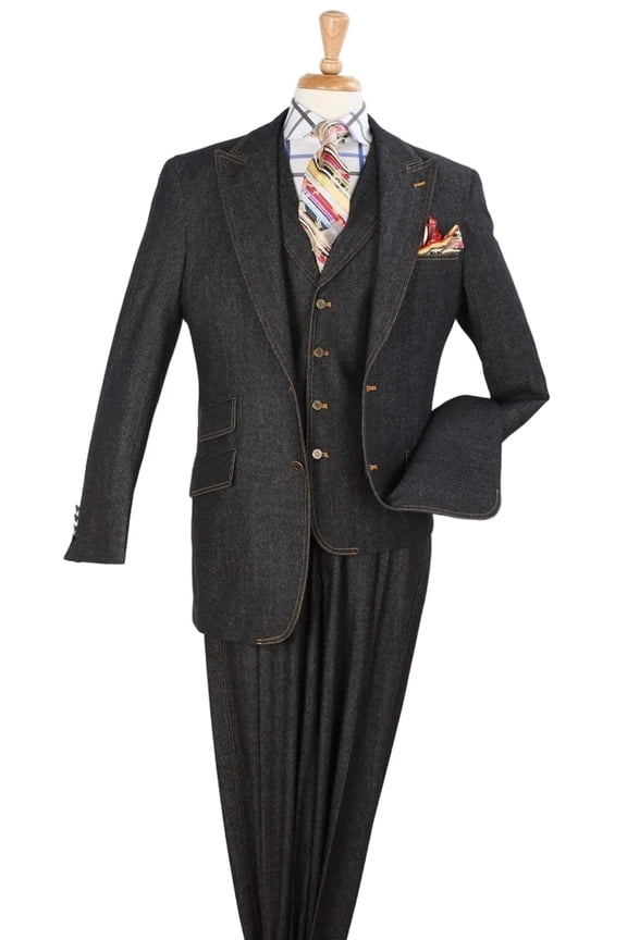 Jean Demin Suit with Vest for Men DEN-1