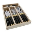 thumbnail image 1 of Jean Dubost JD07-13152.BBR Flatware Set, Black & Brass - 24 Piece, 1 of 1