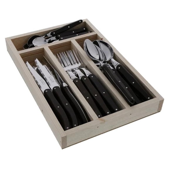 Jean Dubost JD07-13140.WW Flatware Set, Wenge Wood - 24 Piece