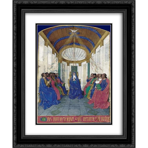 Jean Fouquet 2x Matted 20x24 Black Ornate Framed Art Print 'Pentecost'