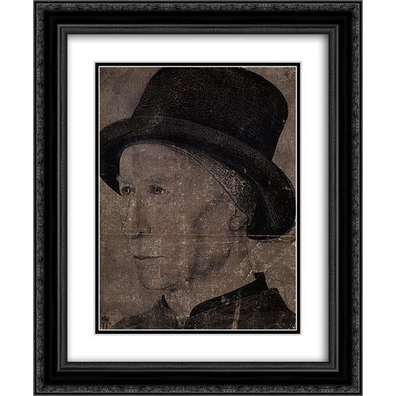 Jean Fouquet 2x Matted 20x24 Black Ornate Framed Art Print 'Portrait of Man with hat'