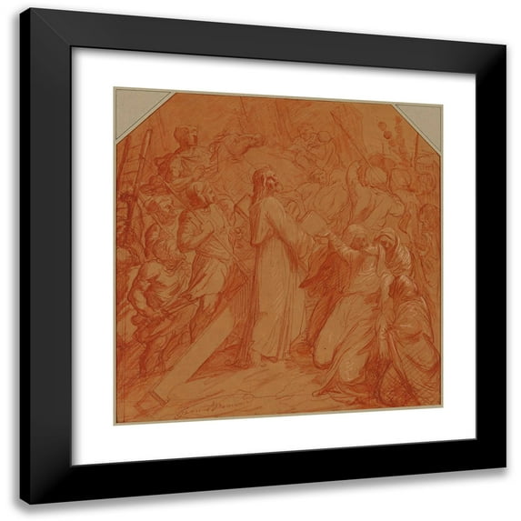 Jean-François Brémond 20x20 Black Modern Framed Museum Art Print Titled - Evancing the Virgin (19th Century)