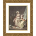 thumbnail image 1 of Jean François Janinet 15x18 Gold Ornate Wood Frame and Double Matted Museum Art Print Titled - The Little Advice, 1 of 4