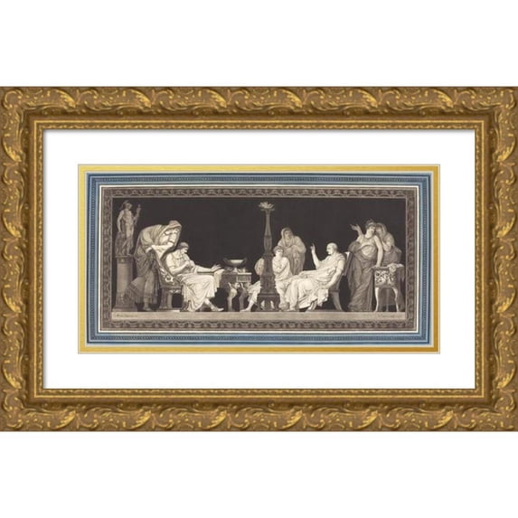 Jean François Janinet 24x15 Gold Ornate Framed and Double Matted Museum Art Print Titled - The Catiline Conspiracy (1792)