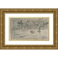 thumbnail image 1 of Jean-François Millet 14x10 Gold Ornate Wood Frame and Double Matted Museum Art Print Titled - Landscape In&nbsp;Twilight (ca.&nbsp;1855-60), 1 of 4