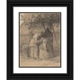 thumbnail image 1 of Jean-François Millet 15x18 Black Ornate Wood Framed Double Matted Museum Art Print Titled - Sheepshearing Beneath a Tree (ca. 1854), 1 of 5