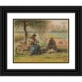 thumbnail image 1 of Jean-François Millet 24x20 Black Ornate Framed Double Matted Museum Art Print Titled: Rest in the Middle of the Day (1858), 1 of 5