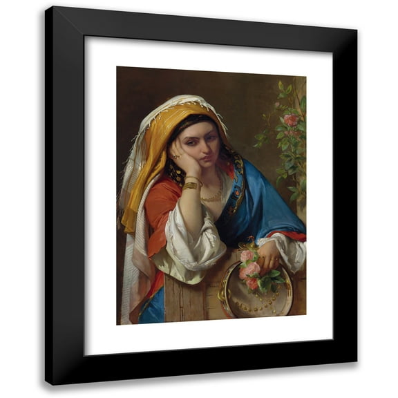 Jean François Portaels 11x14 Black Modern Framed Museum Art Print Titled - Reverie
