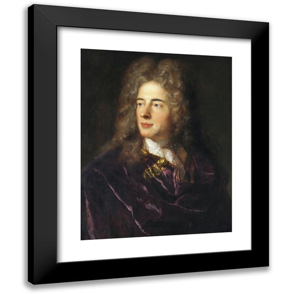 Jean-François de Troy 12x14 Black Modern Framed Museum Art Print Titled - Portrait of Miniature Painter Jacques-Antoine Arlaud