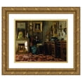 thumbnail image 1 of Jean Francois Gigoux 14x12 Gold Ornate Wood Frame and Double Matted Museum Art Print Titled - Madame De Balzac's Living Room, Rue Fortunee (1850-1880), 1 of 4