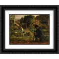 thumbnail image 1 of Jean Francois Millet 2x Matted 24x20 Black Ornate Framed Art Print 'Garden Scene', 1 of 2