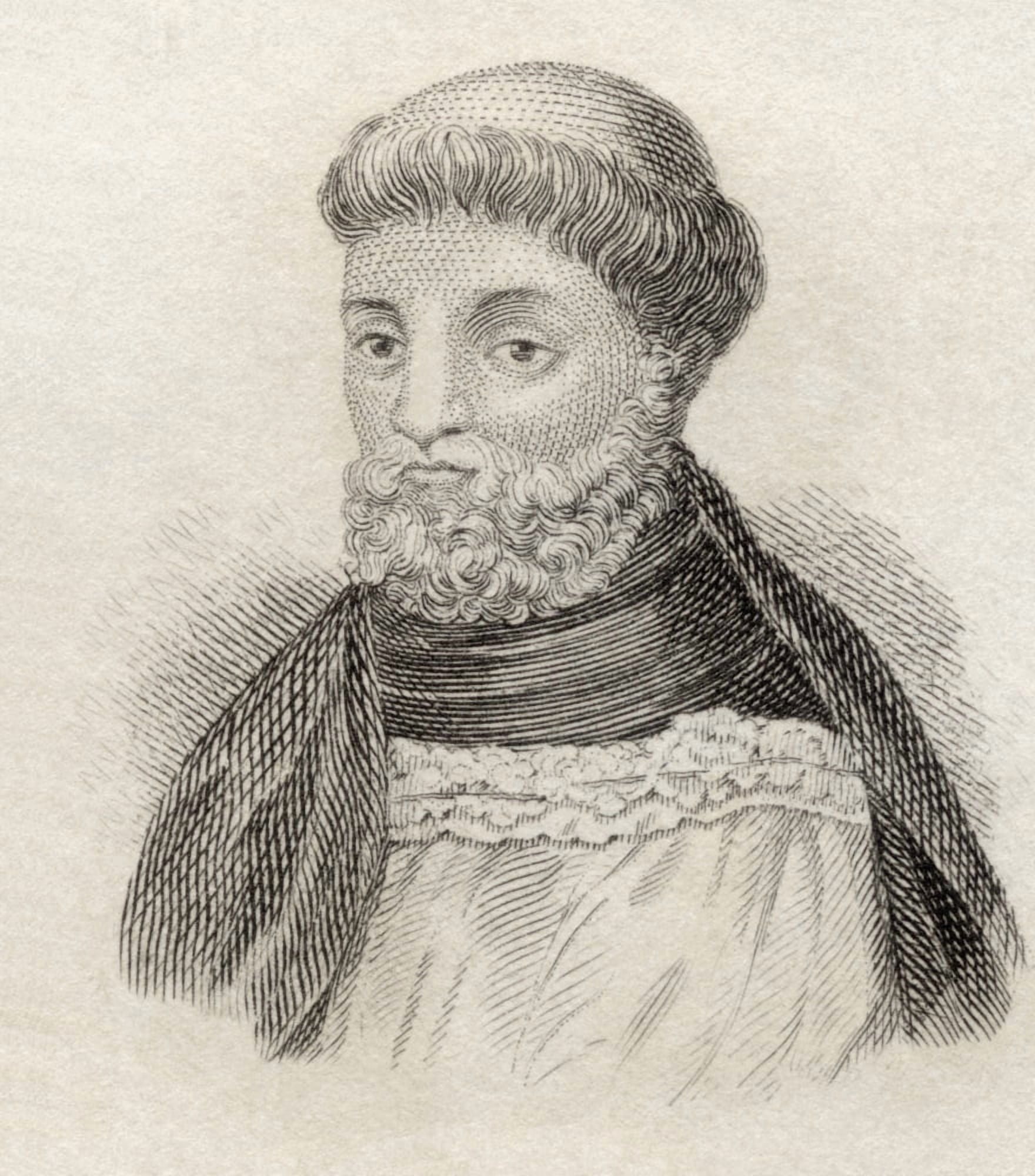Jean Froissart C 1337 To C 1405 French Historian And Poet From Crabbes Historical Dictionary Published 1825 Canvas Art - Ken Welsh Design Pics (13 x 15)