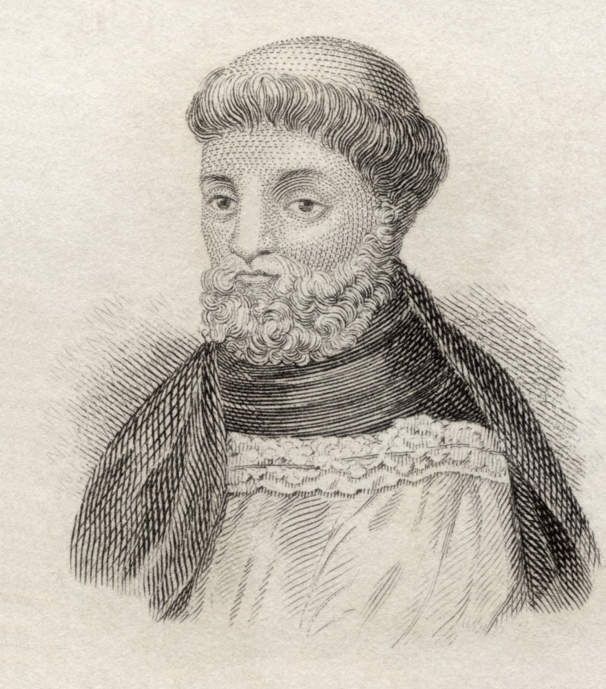 Jean Froissart C 1337 To C 1405 French Historian And Poet From Crabbes Historical Dictionary Published 1825 Canvas Art - Ken Welsh Design Pics (26 x 30)